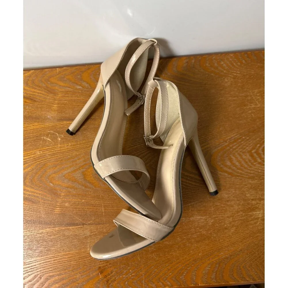 Unbranded Women’s Stiletto High Heels Shoes Patent Nude Size 38 SKU 2831